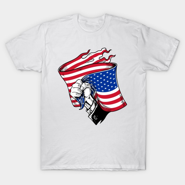 hand holding USa flag T-Shirt by Mako Design 